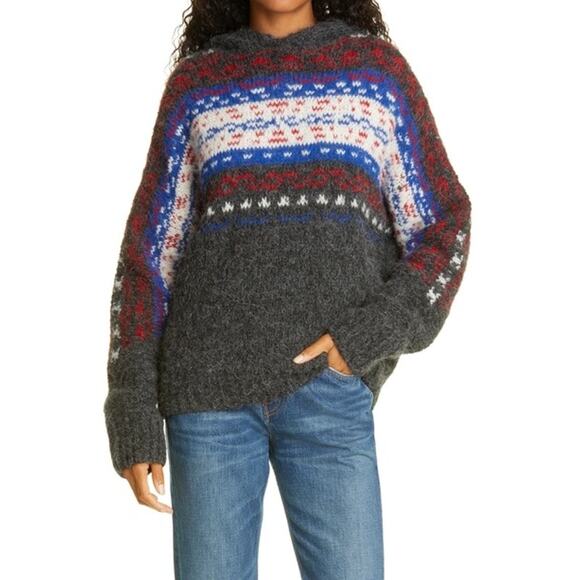 RAG & BONE Finlay Hoodie Sweater‎ In Charcoal - Picture 1 of 7